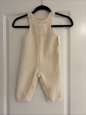 Cream Sherpa Baby Overalls